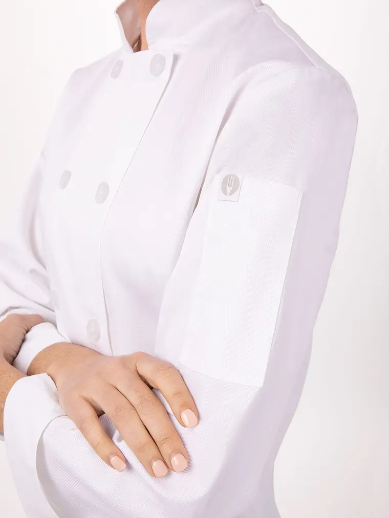 Chaqueta de Chef Mujer Chef Works Le Mans Blanca - Imagen 5